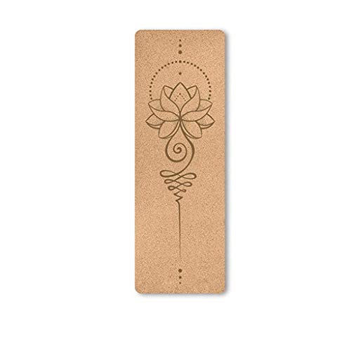 no logo Printed Yoga Mat Natural Cork TPE Non-Slip Exercise Mat for Womens