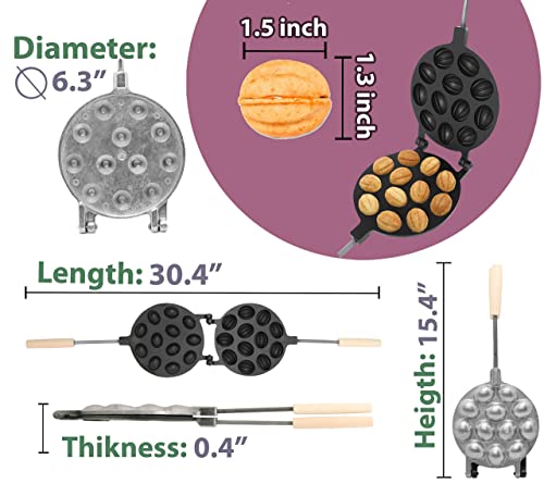Walnut Cookie Mold Maker 12 non-stick - Oreshki Mold Maker - Walnut Cookie Molds - Орешница Russian - Oreshki Maker - Walnut Cookie Maker Oreshek - Nutty Maker - Oreshnitsa Nut Cookies Maker