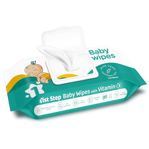 Image of 1st Step Baby Wet Wipes with Lid Enriched and Aloe-Vera and Jojoba Oil (72Pcs, Pack Of 1)