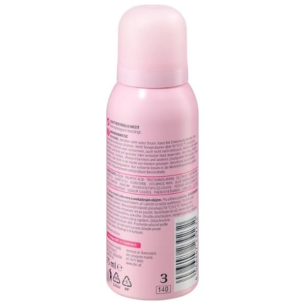 Balea Rasierschaum für Damen, Reisegröße, mit Aloe Vera und Avocadoöl, Pflege-Feuchtigkeitsformel 75ml