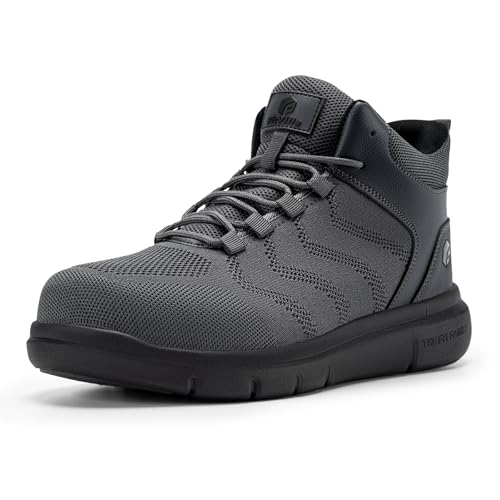 Image of FitVille Extra Wide Work Boots for Men Composite Steel Toe Safety Boots High Top Work Shoes for Men