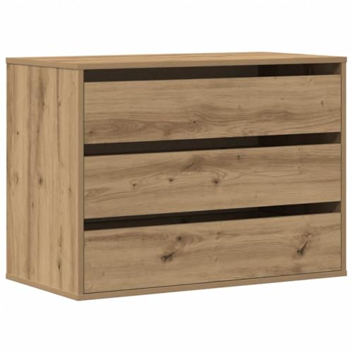 vidaXL Cajonera de Esquina Madera ingeniería Roble Artisan 80x41x58 cm, cajonera, Armario de almacenaje, aparador, Mueble de almacenaje