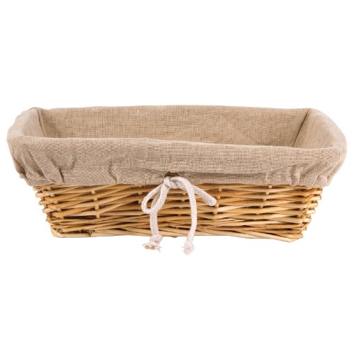 Olympia Rechteckiger Weidenkorb mit herausnehmbarem Einsatz, Braun, Größe: 95 (H) x 315 (B) x 230 (L) mm, Präsentationskorb für Brot und Gebäck, gewerbliches Buffet und Heimgebrauch, U746