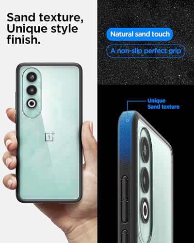 Image of Spigen Essential Sand Crystal | OnePlus Nord CE4 5G Case [Transparent] [Black Bumper] OnePlus Nord CE4 5G Back Cover | TPU+PC - Matte Black