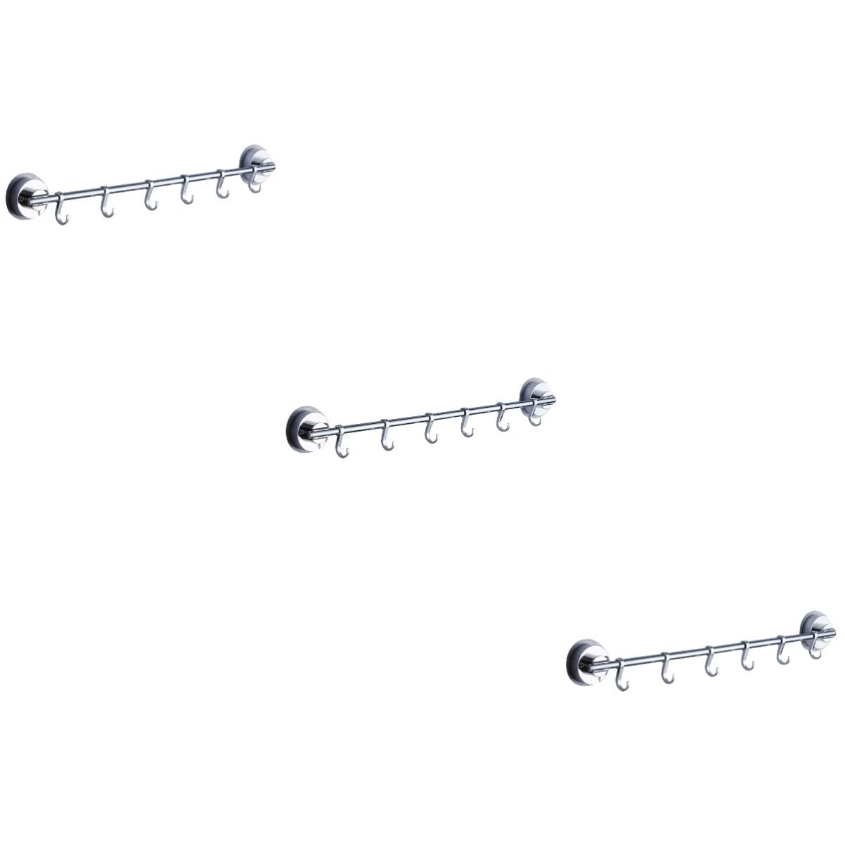 Porte-serviettes mural en acier inoxydable sans perçage - Lot de 3 pièces