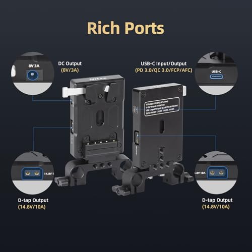 Placa de Batería V Mount para Grabación en Exteriores Nitze N21-D8B con USB-C 2