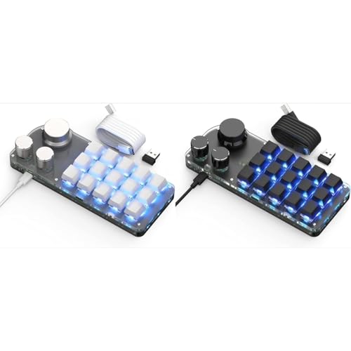 Joxoilso 15�L�[ �v���O���}�u���}�N���L�[�{�[�h�b�Ў�p���^�݌v�b�Ԏ����J�j�J�����������\�~�j ���^ �L�[�{�[�h Bluetooth 2.4G ���C�����X 3 ���[�h �V���[�g�J�b�g �L�[ �X�|�[�c �Q�[���@ �J�X�^���L�[�}�b�s���O�Q�[�~���O/