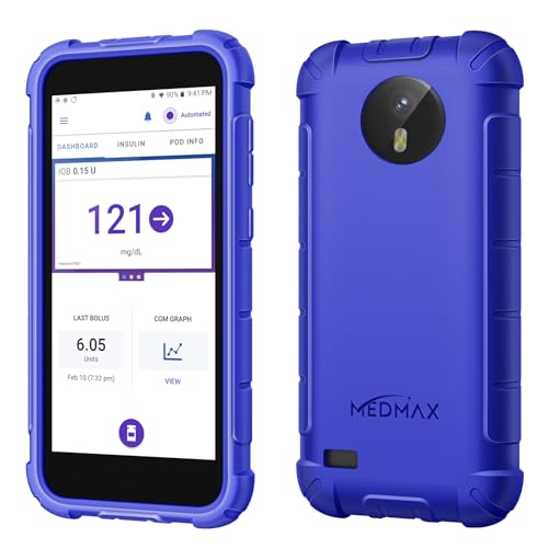 MEDMAX Silicone Case for Omnipod 5 Lightweight Shockproof Anti Slip Protective Cover Soft Gel Skin with Dexcom G7 Cutout (Navy)