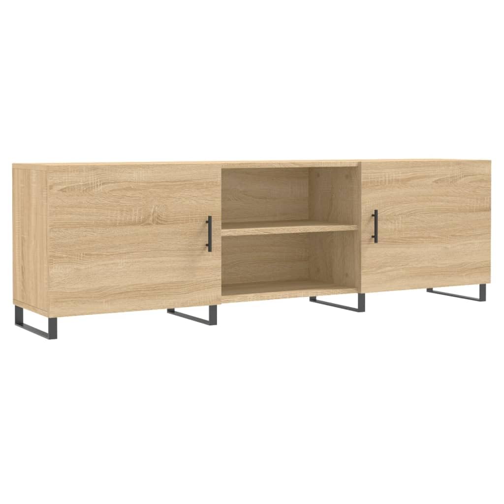 TV-Schrank Sonoma-Eiche 110 cm, Holzwerkstoff, 4 Fächer, Robustes Media-Center für Wohnzimmer, stabil, feuchtigkeitsbeständig