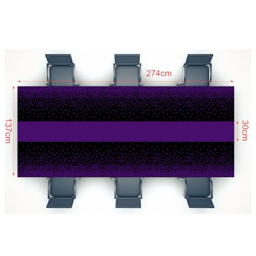 Image of Oudain 6 Pcs Purple and Black Tablecloth for Parties Plastic Dot Tablecloths Printed Table Runner Waterproof Disposable Rectangle Table Cover for Christmas Birthday Wedding Party, 54 inch x 108 inch