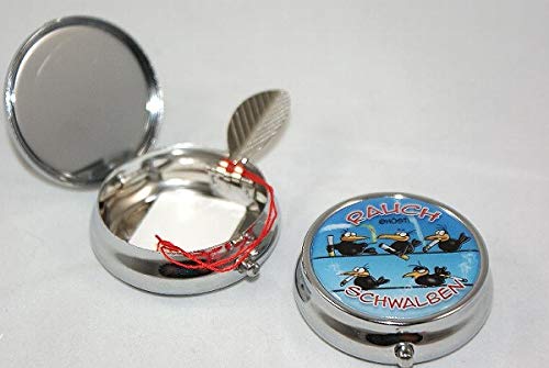 Hösti Taschenascher Rauchschwalben ca.5x2cm Metall Cover