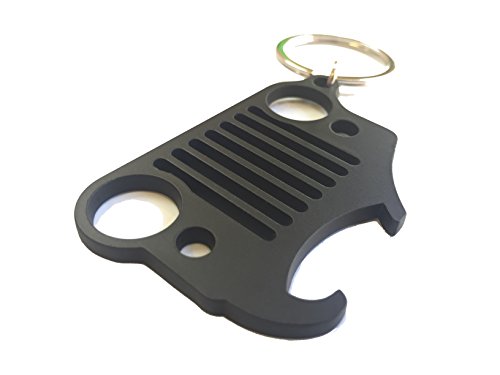 Off-Camber Design Jeep Grill Key Chain Bottle Opener Keychain Matte Black Wrangler Grille