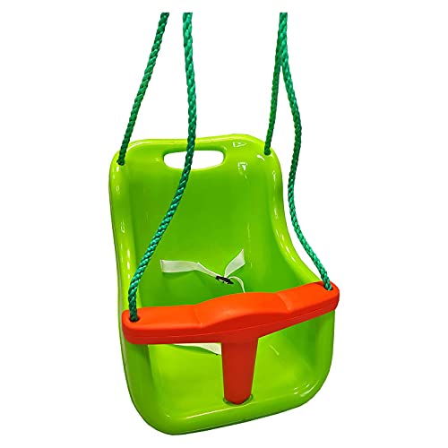 Columpio Infantil con cinturón de Seguridad 39 x 36 x 43 cm, Silla Asiento Colgante bebé, Carga máxima 25 kg para casa, jardín, Interiores o Exteriores, Color Aleatorio