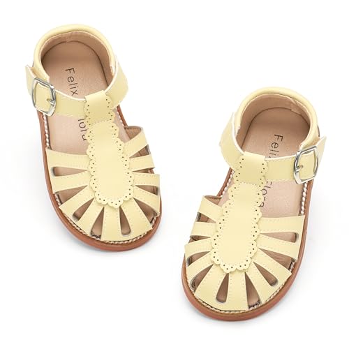 Image of Felix & Flora Toddler Girls Sandals Soft Rubber Princess Flat Shoes Flower Girl Shoes