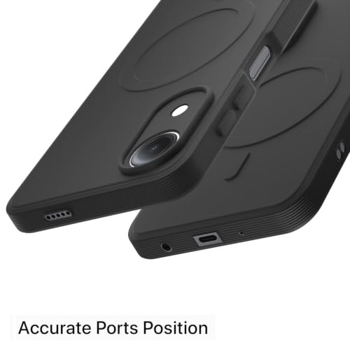 Image of Outlouders Back Cover for Vivo T5e | Soft Matte Silicone | Slim Fit | Magnetic-Safe Logo Design (Magnetic-Safe Not Compatible) | Shockproof | Camera Protection Bumper Case (Black)
