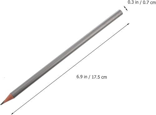 Miniatura 6 de Operitacx Lápiz soldador plateado, 3 lápices de plata, lápiz de construcción, lápices de pizarra para comer, lápiz de soldadores, lápiz de vidrio