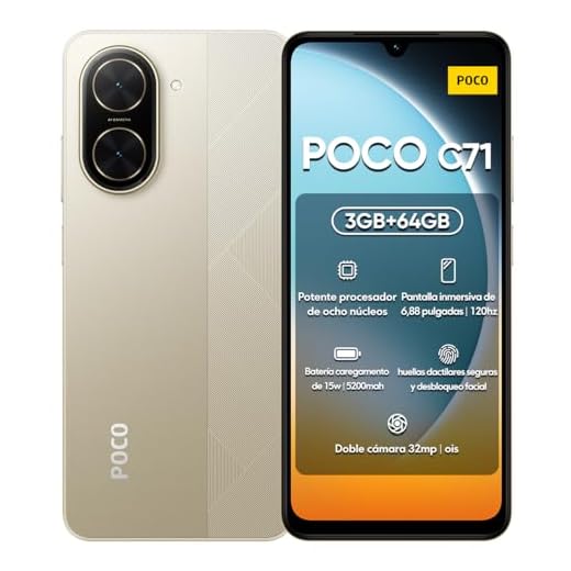Xiaomi Poco C71 Handy, entsperrt, 3 + 64 GB/4 + 128 GB, HD+-Display, 17,8 cm (6,88 Zoll), Dual-Kamera, 32 MP + 8 MP, Schwarz/Blau/Gold, 3 + 64 GB