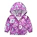 Kids Boys Girls Fleece Lined Windbreaker Jacket Fashion Prints Hoodie Windproof Coats Zip Up Trench Outerwear for Fall (Purple, 18-24 Months)