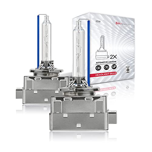 Sinoparcel D1S HID Headlight Bulb Pro- 8000K 35W Xenon Replacement High Low Beam Bulb -2Yrs WTY- Pack of 2