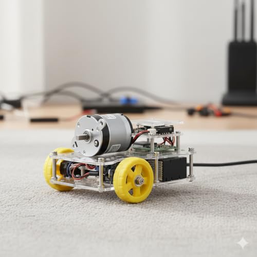 Image of High-Torque DC Geared Motor - 12V-24V High Performance Planetary Gear Motor with Metal Mounting Plate | Perfect for DIY Robotics, Smart Home Projects, and RC Car Upgrades