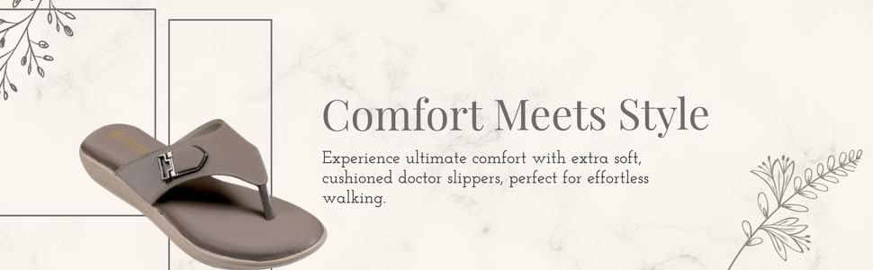 Image of ORTHO CLUB Fancy doctor slippers | Stylish chappal for women | Comfortable flat sandals for women stylish