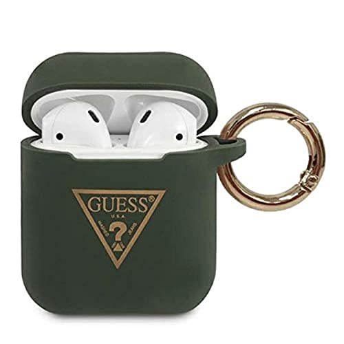 Guess Silicone Cover Anello Triangle Logo per Apple Airpods – Kaki