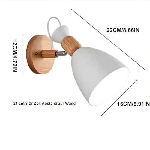 Lámpara de pared LED interior de madera moderna blanca para iluminación de pasillo 4