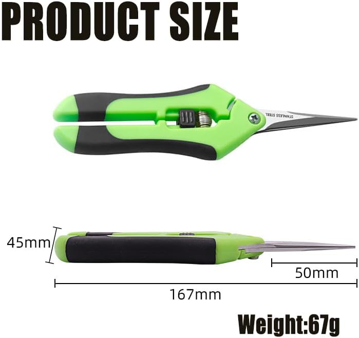 Miniatura 2 de Juego de tijeras de podar de acero inoxidable verde  Cortadoras de jardín antideslizantes para floristas y jardineros