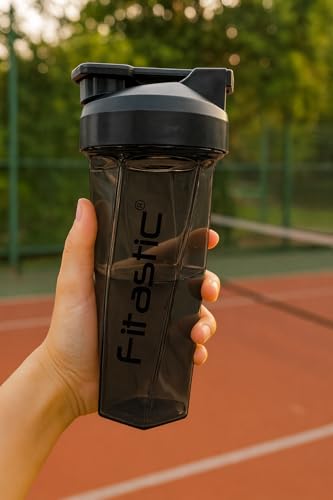 Image of Vortex Shaker Bottle - 700 ml Self-Mixing Shaker for Protein, Gym & Fitness | BPA-Free | No Ball Needed(Charcoal Black) (Black)