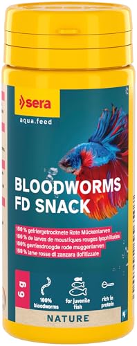 Bloodworms FD Snack 50 ml | gefriergetrocknete rote mückenlarven | natürlicher Snack aus 100% roten mückenlarven | hoher proteinanteil