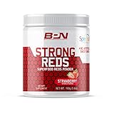 Bare Performance Nutrition, Strong Reds Superfood Powder, No Artificial Sweeteners, Antioxidant, Naturally Boost Energy, Fruit Powder, Digestive Enzyme (30 Servings, Strawberry)