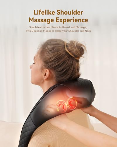 Image of KNQZE Shiatsu Cordless Neck and Back Massager with Heat, Rechargeable Neck and Shoulder Massager, 4D Deep Tissue Kneading Massage for Leg, Full Body Muscle Pain Relief, 2026 Upgraded Ergonomic Design