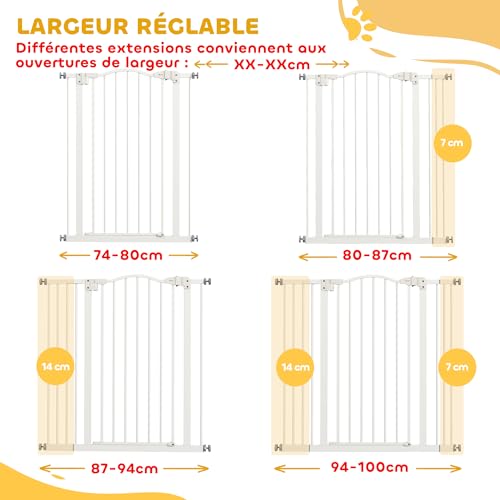 Barrière de sécurité pour chien PawHut évitant les chutes - 5