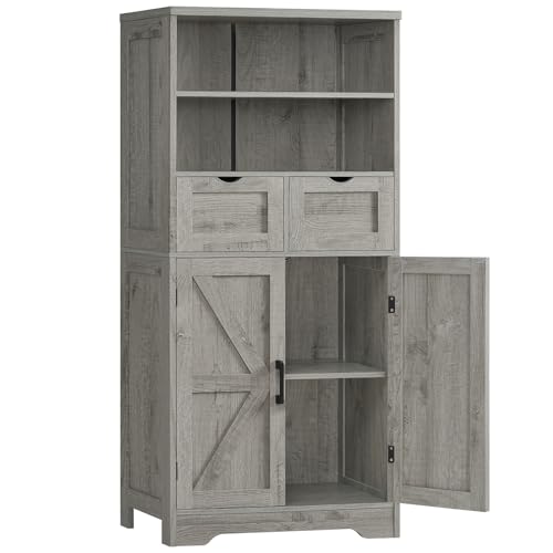 TEENFON Farmhouse Storage Cabinet Review: A Comprehensive Look at This Gray Bathroom Cabinet