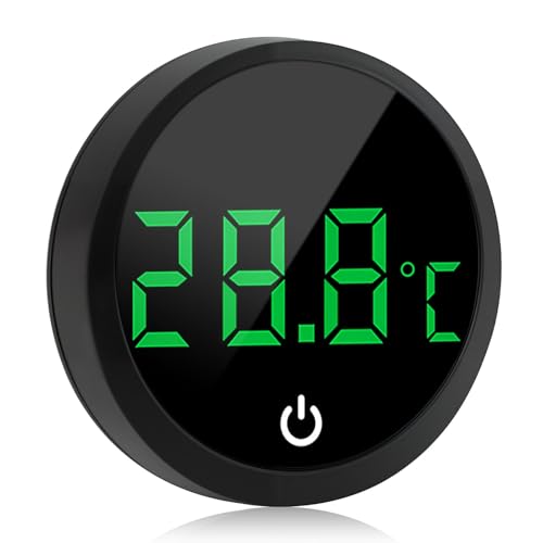 Thermomètre D'aquarium Numérique sans Fil Tactile, Affichage LED Tactile avec Capteur Précis Thermomètre Autocollant pour Aquarium Poisson Tortue Axolotl...
