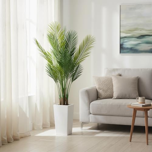 4.5FT Artificial Palm Tree, Tall Faux Tropical Areca Plants with