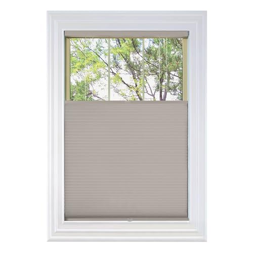 BlindsAvenue Cordless Top Down Bottom Up Cellular Honeycomb Shade, 9/16" Single Cell, Blackout, Sticks & Stones, Size: 36.5" W x 48" H