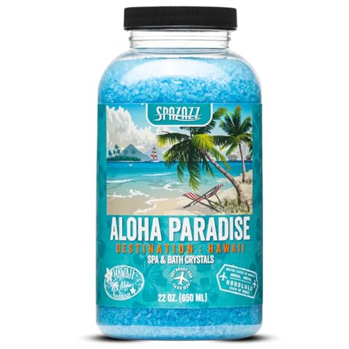 Spazazz Destinations - Hawaii - Aloha Paradise - Natural Spa & Bath Salt Aromatherapy Crystals 22oz -Skin Softener - Safe for Your Hot Tub & Kids