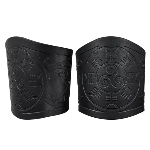 Pulsera estilo vikingo de cuero sintético 2 piezas miniatura 3