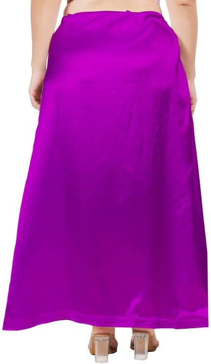 Women's Clothing Solid Satin Silk Petticoat Solid Soft & Smooth Satin Underskirt Sari - Image 5