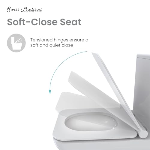 Swiss Madison SM-1T264 Carre One-Piece Square Toilet Dual-Flush 1.1/1.6 Gpf, Touchless White thumb #3