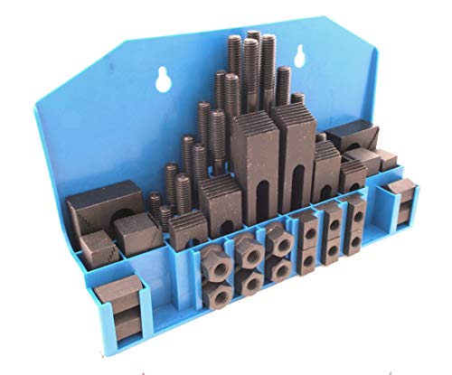 HHIP 3901-0006 58 Pieces Ultra Quality Steel Clamping Kit, 5/8" T Slot, 1/2"-13 Stud Size