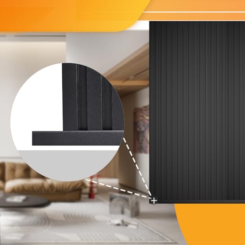 Paneles de pared WPC OUZUGIE de listones negros de 57 pulgadas protectores de esquina pack de 8 6