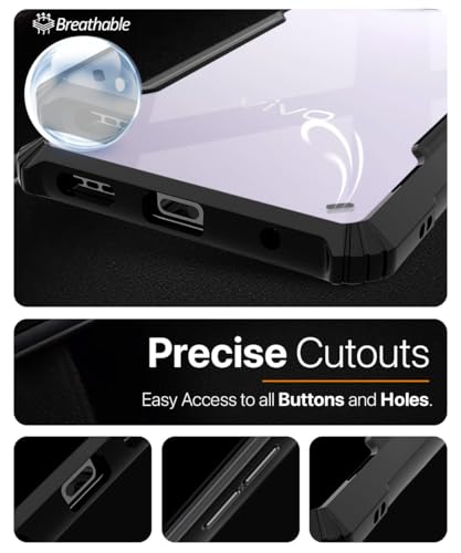 Image of WOW IMAGINE Shock Proof Clear Back Case Mobile Cover for Vivo X200T 5G (Hard | Hybrid PC + TPU | Full Armour Device & Camera Protection | Black)