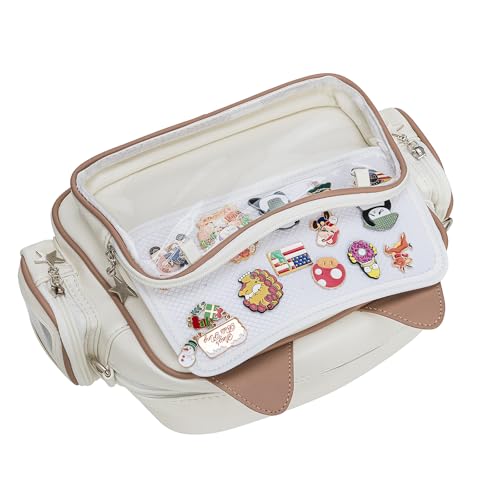 Kawaii Ita Bag Crossbody Bag Cute White Cat Backpack Girls Shoulder Bags Pin Display with Insert