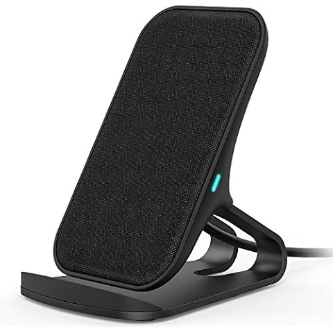 Lecone Fast Wireless Charger Fabric 10W / 7.5W / 5W Wireless Charging Stand Compatible with iPhone XR/Xs Max/Xs/X, Fast-Charging for Samsung Galaxy S10/S10+/S9/S9+ Note 9 (Large) Cover