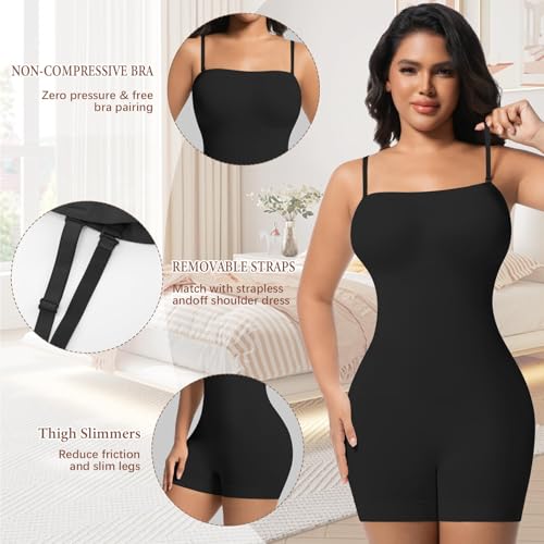 ONEW Strapless Shapewear Bodysuit for Women Under Dress Tummy Control Full Body Shaper Seamless Butt Lifter Thigh Slimmer4