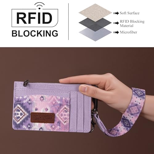 Image of Montana West X Wrangler Aztec RFID Credit Card Holder Slim Wallet Keychain Wristlet Women Wallet Small Ladies Female Wallets, Card Cases & Money Organizers with Coin Purse