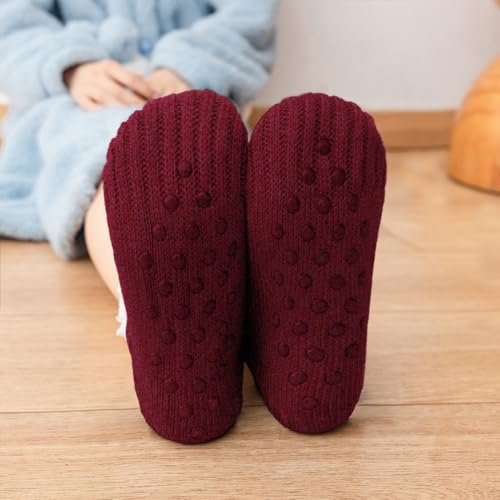 Image of Fluffy Fuzzy Warm Slipper Socks for Women Men Thick Fleece Lined Non-Slip Socks Indoor Floor ChristmasGiftsfor women Winter super Soft Warm Cozy Grip Socks