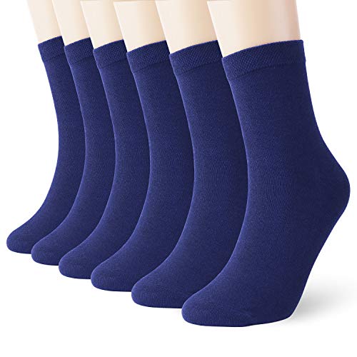 Image of K-LORRA Cotton Crew Socks For Women and Men 6 Pack | Travel Pack,Casual and Dress,Less Pressure,Holding Up Well,Colorfast,Skin Friendly